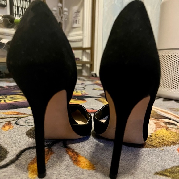 SHOEDAZZLE Deetra Black Faux Suede d’Orsay Stiletto Pumps - Picture 6 of 7